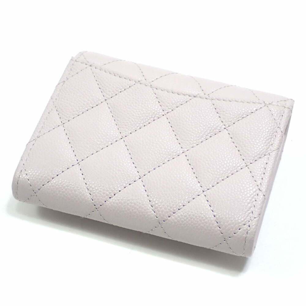 CHANEL Purple Caviar Leather Logo Wallet - Picture 2 of 9